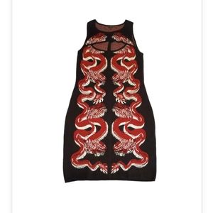 NWT Sexy Maisha Dragon Jacquard Dress